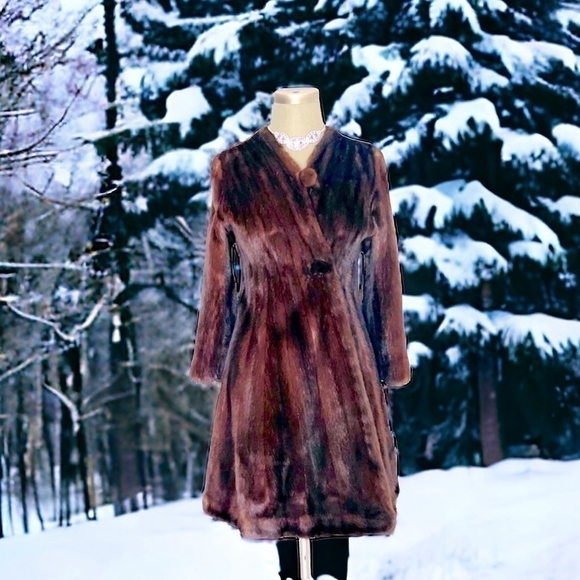 Luxury Million Dollar Look Vintage Geoffrey Beene Real Mink Fur Coat Jacket - Picture 3 of 11